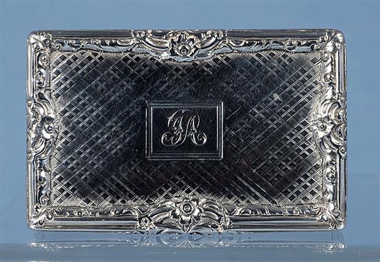 A William IV Scottish silver snuff box, by James Naismith, Length 78mm Weight: 3.5oz/111grms.